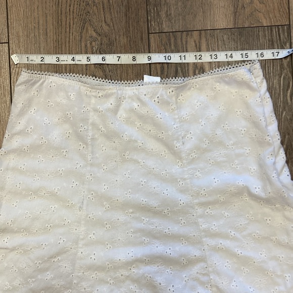 White, Eyelet, Women's, Skirt, midi, wedding, bridal, casual, church, basic - Picture 3 of 7